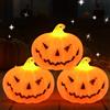 Forhome 3pcs mini lanterne di zucca LED della testa di zucca di Halloween, luci di atmosfera della lanterna di zucca di plastica di Halloween, adatte per la decorazione interna ed esterna della festa di Hallo