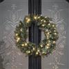 Lights4fun Ghirlanda di Natale Pre-Illuminata di 50cm con 40 LED Bianco Caldo a Pile per Decorazione della Porta d'Ingresso per Interni ed Esterni