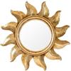 Generic Specchio 3D dorato a forma di sole, decorazione celestiale, 35 cm, specchio | Vetro e resina, specchio da parete rotondo, stile bohémien, stile rustico, a forma di sole, decorazione per la casa