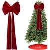 Generico Puntale per albero di Natale in velluto extra large, 80/110/160/180/200 cm Fiocchi giganti per puntale albero di Natale, decorazioni natalizie per la casa, matrimoni e feste