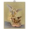 F.LLI BONELLA Fratelli Bonella | Quadro Sacro raffigurante San Michele su legno MDF di pioppo 8mm con Mosaico in lamina dorata formato 18x24 cm | Made in Italy