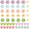 OrdiHar 50 magneti per frigorifero, colorati e effetto 3D, cuore e fiore (25 + 25), forte aderenza, colori vivaci, decorazione perfetta per lavagna magnetica, lavagna bianca, bacheca, cucina, ufficio, aula