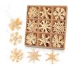 Anstore - Stelle per albero di Natale in paglia, decorazione natalizia, 6 cm, set da 36 pezzi