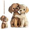 Vulevirtue Soprammobili Moderni Statua Cane,Scultura a Forma di Animale,Statuette Piatte In Legno 2D,Decorazioni In Legno Intagliato,per Coppie,Bambini,Donne,Uomini,per Ufficio,Scrivania,Libreria,Bagno
