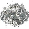 Brillabenny - Strass Termoadesivi per Tessuti, Scarpe e Decorazioni Fai da Te, 1000 Cristalli Hotfix in Dimensioni da 2mm/3mm/4mm/5mm/6mm (Argento Trasparente)