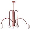 NSXBY G9 Nordic Globo Sputnik Lampadario,Metallo Soffitto Moderno Durante La Luce Dimmerabile Industriale Plafoniera Per Sala Da Pranzo Cucina Ristorante-Rosso 100 * 85cm