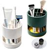 NICOLINI 2 Pz Portaspazzolino da Denti con Drenaggio Rimovibile, 4 Scomparti | Portaspazzolino Multiuso da Bagno, Portaspazzolini in Plastica Ventilato, Portaspazzolino Antimuffa per Cucina, Bianco/Verde