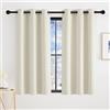 KGORGE Tende Cameretta Bambina Corta per Finestra Piccole Curtains Termiche con Anelli Decorazione Tende Oscuranti per Cucina 2 Pezzi L 90 x A 140 CM, Beige Chiaro