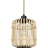 MODEBHD Birdcage Lanterna rotonda Lampada a sospensione in bambù Lampadario a sospensione in stile sud-est asiatico Lampadario a sospensione in stile pastorale giapponese Lampada da comodino da camera