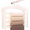 Hangerworld Confezione da 3 grucce in legno bianco per pantaloni, multifunzionali, a 4 ripiani, con barre antiscivolo