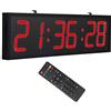 Wall clock Orologio elettronico a LED a Grande Schermo Che,Orologio da Parete Digitale con Grande Schermo LED per Aeroporti Fabbriche, Palestra, Spazi Pubblici,rosso