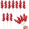 SJUNJIE 20 Bacche Rosse Natalizie Bacche per Albero Di Natale Artificiale | 21cm Simulazione Bacche Natale per Decorazioni Natalizie Artigianato Matrimoni Decorazioni per La Tavola