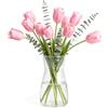 Der Rose Vasi da fiori in vetro trasparente da 20,3 cm per bouquet di fiori, decorazione per la casa, centrotavola, decorazione per matrimoni, regalo