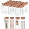 PH PandaHall 30ml Mini Bottiglie di Vetro con Tappo di Sughero 30 pezzi Piccoli Barattoli di Vetro Bottiglie di Bomboniere Bottiglie Vuote Trasparenti per Halloween Natale Fai Da Te Artigianato