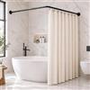 wowspeed Asta per tenda da doccia, per vasca da bagno, colore nero | Asta per tenda da doccia a forma di U/L, regolabile, in acciaio inox 304, 12 ganci, alta capacità di carico