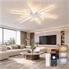 Lrenjon Plafoniera LED Moderna per Soggiorno, Dimmerabile 3000-6000 K, CRI 90, Funzione Memoria, Controllo tramite App e Telecomando, Lampada da Soffitto per Camera da Letto, Cucina e Cameretta-White