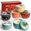grestar Set di 6 Candele Profumate Natalizie per Donne,Cera di Soia Naturale Aromaterapia 2,5 Oz Candele Natalizie,Regalo di Candele Natale per Madre, Sorella, Nonna, Amici