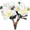 Lovmeety 2 confezioni di fiori artificiali di magnolia di seta bianca, rami di magnolia finti con steli, fiori di magnolia realistici al tatto, bouquet per matrimoni, casa, interni ed esterni