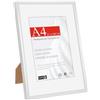 HIMEETIME® 1x Cornice Foto A4 21x29.7cm Alluminio argentata,Passepartout 15X21cm,Cornice 21x30 Piccolo per FotoDisegni,Montaggio a parete o esposizione da tavolo