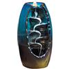 yu+ Bruciatore incenso riflusso, ornamenti di incensiere a cascata, decorazioni in ceramica blu aromaterapia, decorazioni per la casa in stile retrò, con 40 tubi di incenso + 1 cuscino + 1 pinzetta