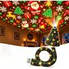 GINGER TECH Plug and Play HD USB Albero di Natale proiettore lampada con 6 scene | Proiettore per albero di Natale a soffitto rotante a 360°, luce notturna flessibile per albero di Natale