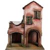 Chianese Casa per presepe in legno e sughero caseggiato con luce casetta realizzata a mano per pastori da 10 cm stile 700 misure 25x43x41cm