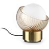 Ideal Lux lampada da tavolo 1 luce G9 ottone vetro alluminio