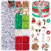 Songella Perline di Natale Perline per Braccialetti di Natale 3950 Pezzi con Corda Elastica Set Collane fai da te Natalizio per Bracciali Collane