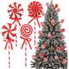 Sucritude 4 Pezzi Bastoncini Di Zucchero Per Albero Di Natale, 21cm Lecca Lecca Natale Grandi, Caramelle Con Ornamento Di Natales Bianco, Per Famiglie Per Natales