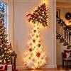 SpirWoRchlan Lampada da parete natalizia con sentiero magico, decorazione da parete a | Decorazione natalizia da parete, Babbo Natale, slitta e renna, decorazione da appendere scintillante a cascata effetto neve