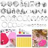 EEEKit Kit Tagliapasta per Polymer Clay, 76 Pezzi in Acciaio Inox con Forme Circolari e Stampini Lettere per Creare Orecchini