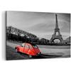 ARTTOR Stampe da Parete 100x70 cm Quadro su Tela Architettura Bianco e Nero - 2655 | Auto Eiffel Cultura Quadro Decorativo Grande 1 pezzo Soggiorno Camera da Letto Arte da Parete Decorazione da Parete ARTTOR