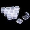 KALIONE 20 piccole scatole di plastica, spessore 1,8 mm, mini scatola di plastica trasparente, mini portagioie quadrato, piccolo contenitore con coperchio, contenitore per gioielli, perline