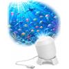 Byffoer Proiettore LED dinamico girevole a 360° con batteria USB-C e supporto, luce notturna dimmerabile con effetto oceano e cielo stellato