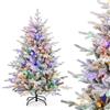 COSTWAY Albero di Natale Artificiale Innevato con Luci