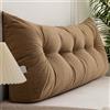 Eashaoo Grande cuscino triangolare a cuneo, per testiera letto, divano, supporto per posizionamento dello schienale lombare, con fodera rimovibile (caffè, 80 x 40 x 12 cm)