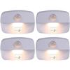 Lunartec lampade a batteria a led: Set da 4 Luci notturne LED, Sensore di movimento, angolo di rilevamento 120° (luce notturna con sensore, luce per scale batteria)