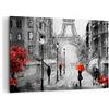 ARTTOR Quadro su Tela 120x80 cm Stampe da Parete Architettura Bianco e Nero 3942 | Parigi Città Casa Quadro Decorativo Grande XXL 1 pezzo Soggiorno Camera da Letto Arte da Parete Decorazione da Parete ARTTOR