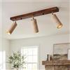 TkTsjtle Plafoniera Wabi Sabi in travertino giallo, lampada per soffitto LED con paralume in vetro, 3 temperature di colore e attacco E26, legno di noce per soggiorno e camera da letto