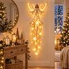 Generico Decorazione Natalizia da Parete Angelo LED Luce Calda 60x20 cm | Design Verticale con Stelle, Luce Calda LED, Per Soggiorno e Camera, Festività Invernali, Misura 60x20 cm
