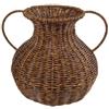 LeeQinersw Vaso a Effetto Vimini Intrecciato Testurizzato Contenitore Manici Leggero Fioriera per Tavolo