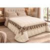 TexLom Trapunta Matrimoniale Renato Balestra Principessa 260x260 cm, Piumone Invernale con Volant e Grande Fiocco Decorativi, Panna