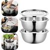 zaizai Affettatrice Per Mandolino 4 In 1, Con Colino E Ciotola Per Mescolare, Taglierina Da Cucina In Acciaio Inossidabile, Grattugia Multiuso In Acciaio Inossidabile, Con Contenitore, Per Insalata Di Formag