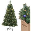 SALCAR Albero di Natale con Luci Incorporate Artificiale 150 cm, Abete di Natale con Guanti, 160 LED e 382 Punte per Rami, Supporto in Metallo, Montaggio Rapido