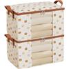 Naapesi 2 contenitori grandi, organizer per armadio, con motivo orso | 60 × 40 × 36 cm, scatola portaoggetti con cerniera e finestra trasparente, per piumini e vestiti