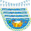 Cuxawamiyo Set Decorativo Oktoberfest, 6 Pezzi: 4 Ventagli a Bandiera e Ghirlanda di Bandierine, Blu e Bianco, Decorazione per Oktoberfest, Giardino, Balcone e Tenda della Festa