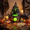 Comebachome Lampada Nera da Strega di Halloween con calderone, Lampada da Tavolo Decorativa a Doppia Funzione per la Festa