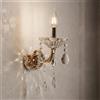 TOT ELECTRIC Applique da parete con Cristalli in Vetro Oro E14 Lampada classica (E34-O) | Design classico, Attacco piccolo, Un Braccio