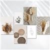 AREDE Set di 6 Stampe da Parete Quadri Moderni Decorazioni da Muro per Casa Soggiorno Camera da Letto e Cucina ''Beige Mimimalism ''| 4 x A3 (30x42cm) + 2 x A4 (21x30cm) | senza Cornici