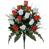 Generic Cimitero Fiori Stagionali Sete di simpatia Fiori Cimitero Fiori Gravesite Gigli Rossi Con Margherite Bianche E Rose Rosse Bouquet Ghirlande Di Natale